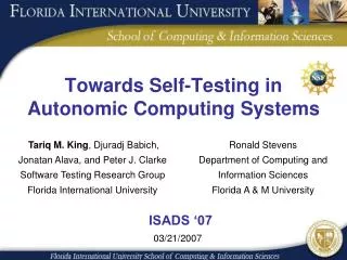 Towards Self-Testing in Autonomic Computing Systems
