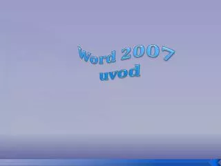 Word 2007 uvod