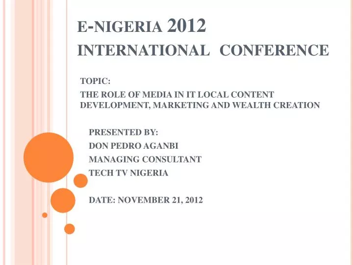 e nigeria 2012 international conference