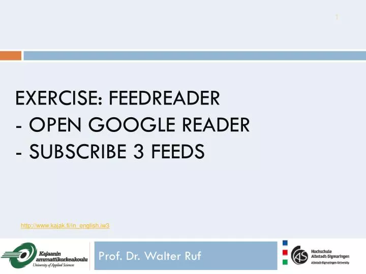 exercise feedreader open google reader subscribe 3 feeds