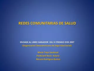 REDES COMUNITARIAS DE SALUD