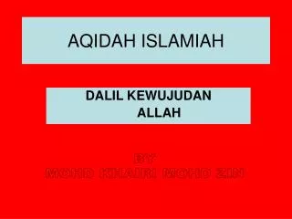 AQIDAH ISLAMIAH