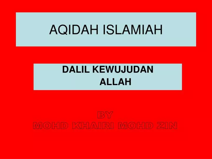 aqidah islamiah