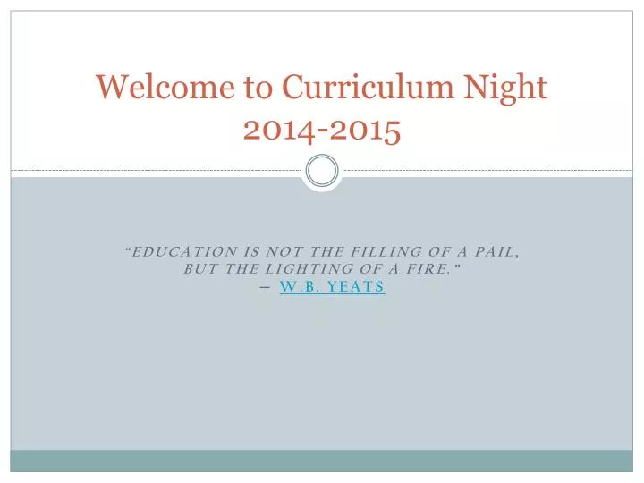 welcome to curriculum night 2014 2015