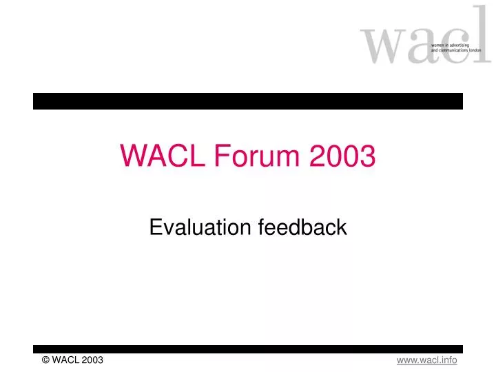 wacl forum 2003