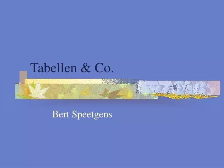 tabellen co