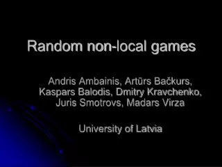 Random non-local games