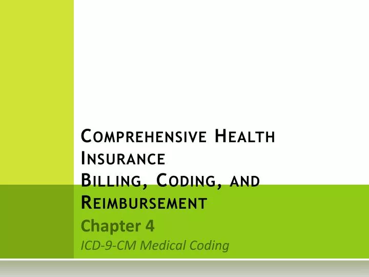 comprehensive health insurance billing coding and reimbursement