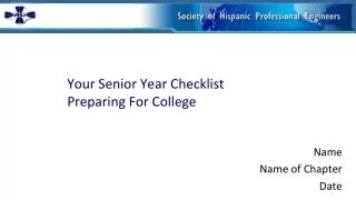 Your Senior Year Checklist Preparing For College