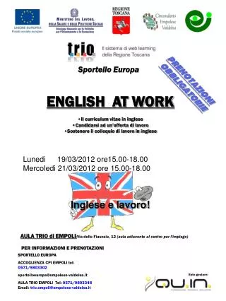 Inglese e lavoro!