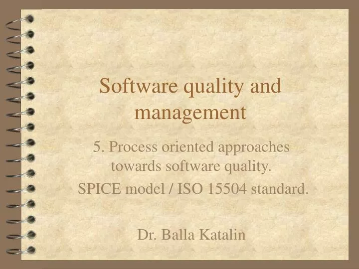 software quality and management