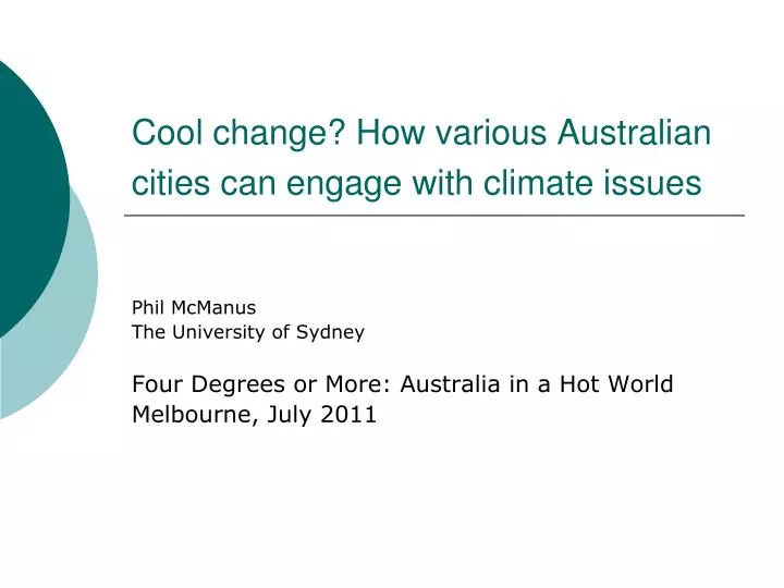 cool change how various australian cities can engage with climate issues