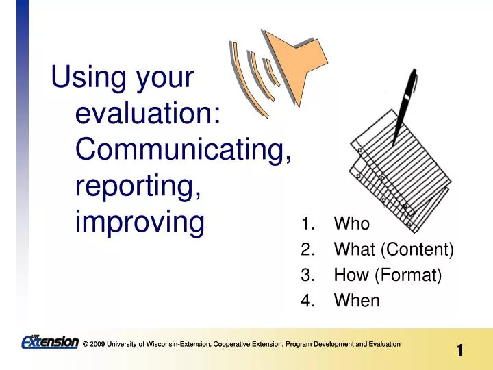 using your evaluation communicating reporting improving