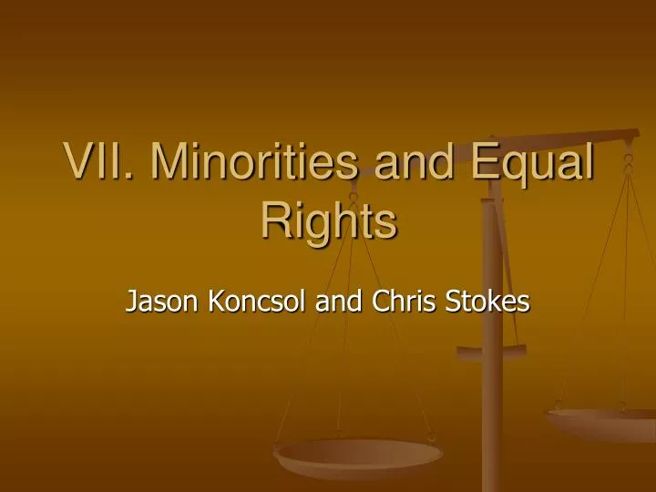 vii minorities and equal rights