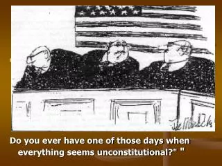 Do you ever have one of those days when everything seems unconstitutional?&quot; &quot;