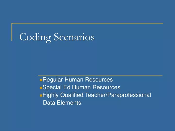 coding scenarios