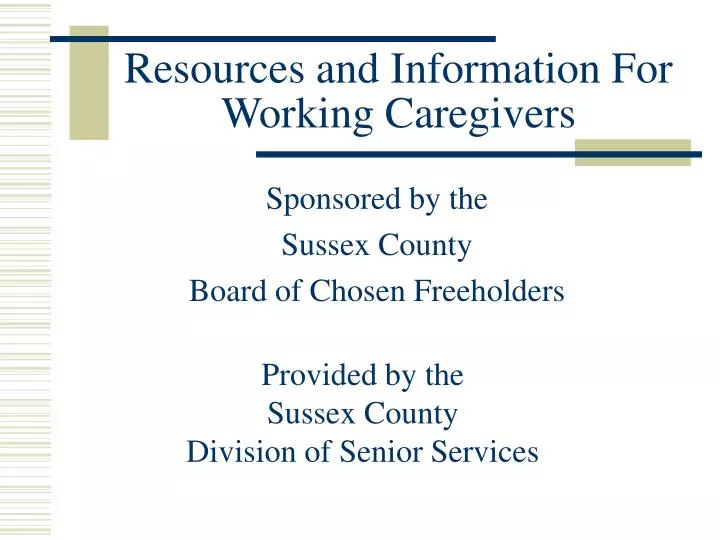 resources and information for working caregivers