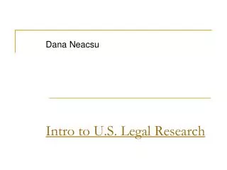 Intro to U.S. Legal Research