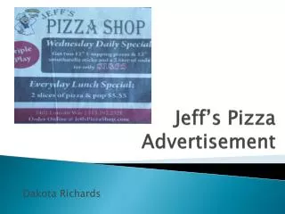 Jeff’s Pizza Advertisement