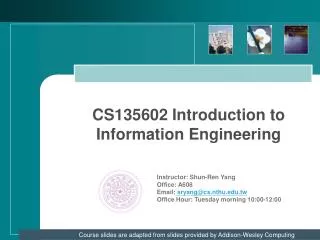 CS135602 Introduction to Information Engineering