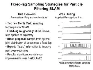 Fixed-lag Sampling Strategies for Particle Filtering SLAM