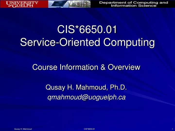 cis 6650 01 service oriented computing
