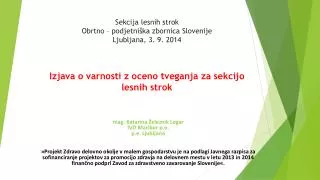 mag. Katarina Železnik Logar IVD Maribor p.o. p.e. Ljubljana