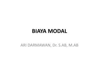 BIAYA MODAL