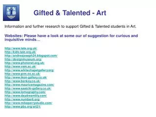Gifted &amp; Talented - Art