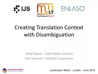Creating Translation Context with Disambiguation