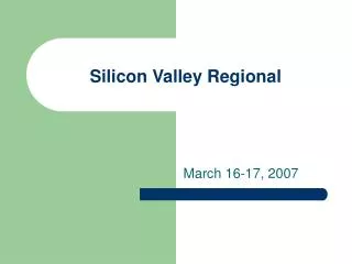 Silicon Valley Regional