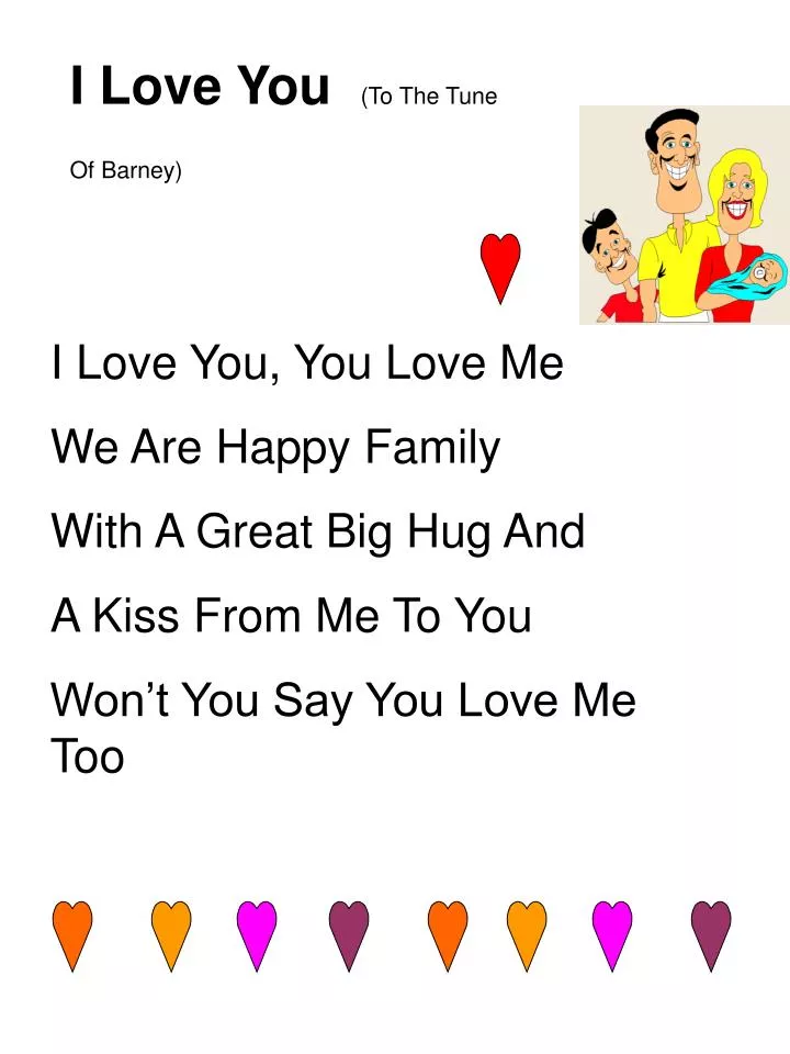 i love you to the tune of barney