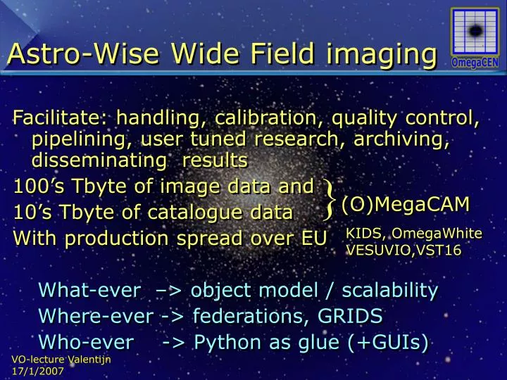 astro wise wide field imaging