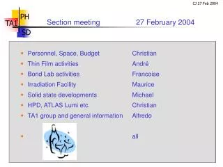 Section meeting 		27 February 2004