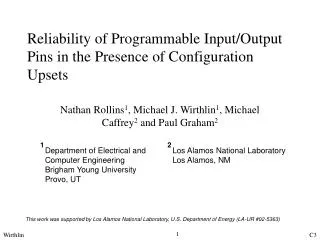Reliability of Programmable Input/Output Pins in the Presence of Configuration Upsets