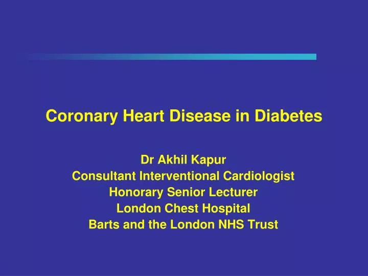 coronary heart disease in diabetes