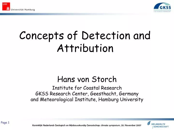 concepts of detection and attribution