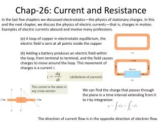 Chap-26: Current and Resistance