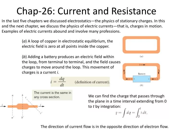 chap 26 current and resistance