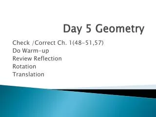 Day 5 Geometry