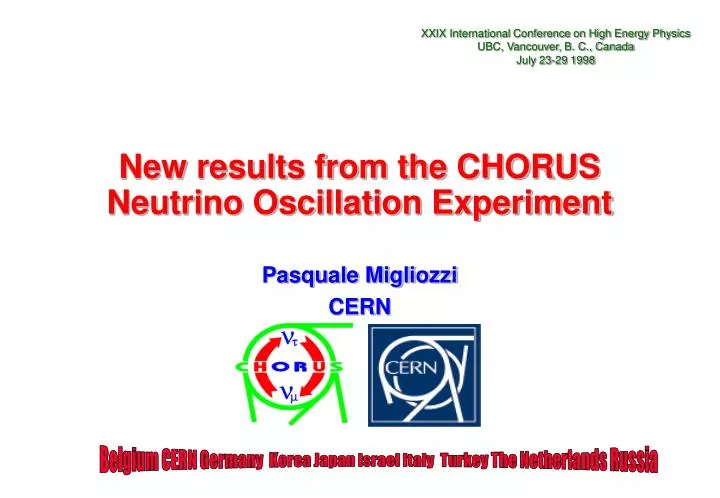 new results from the chorus neutrino oscillation experiment