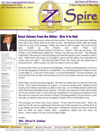 Guest Column From the Editor: Give It to God