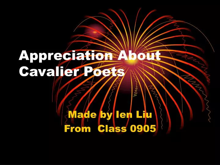 appreciation about cavalier poets