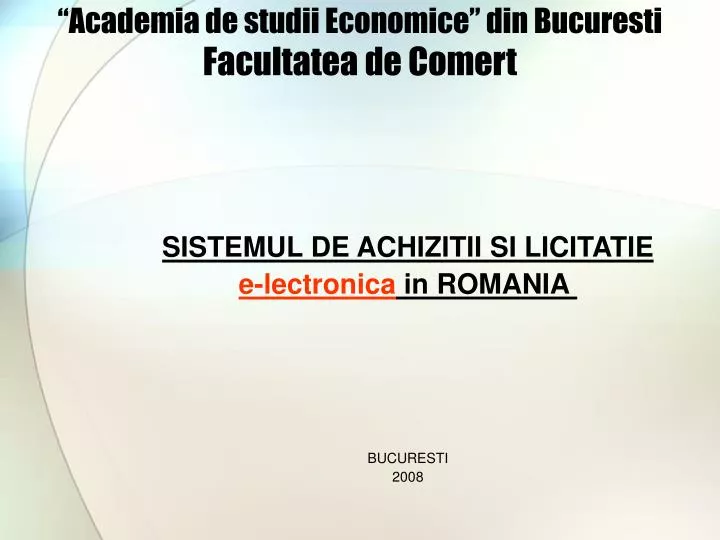 academia de studii economice din bucuresti facultatea de comert