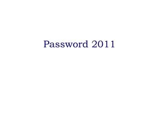 Password 2011