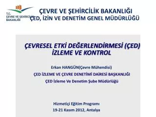 Hizmetiçi Eğitim Programı 19-21 Kasım 2012, Antalya