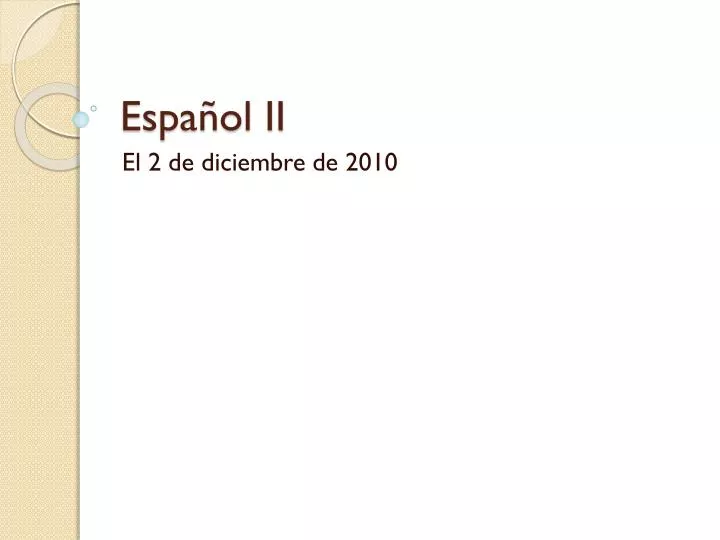 espa ol ii