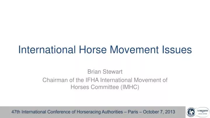 international horse movement issues