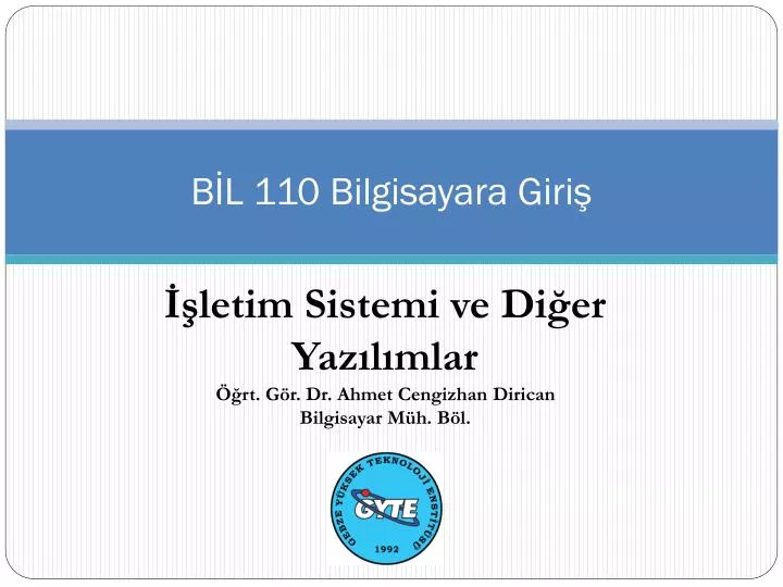 b l 110 bilgisayara giri