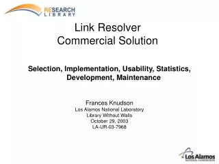 Link Resolver Commercial Solution